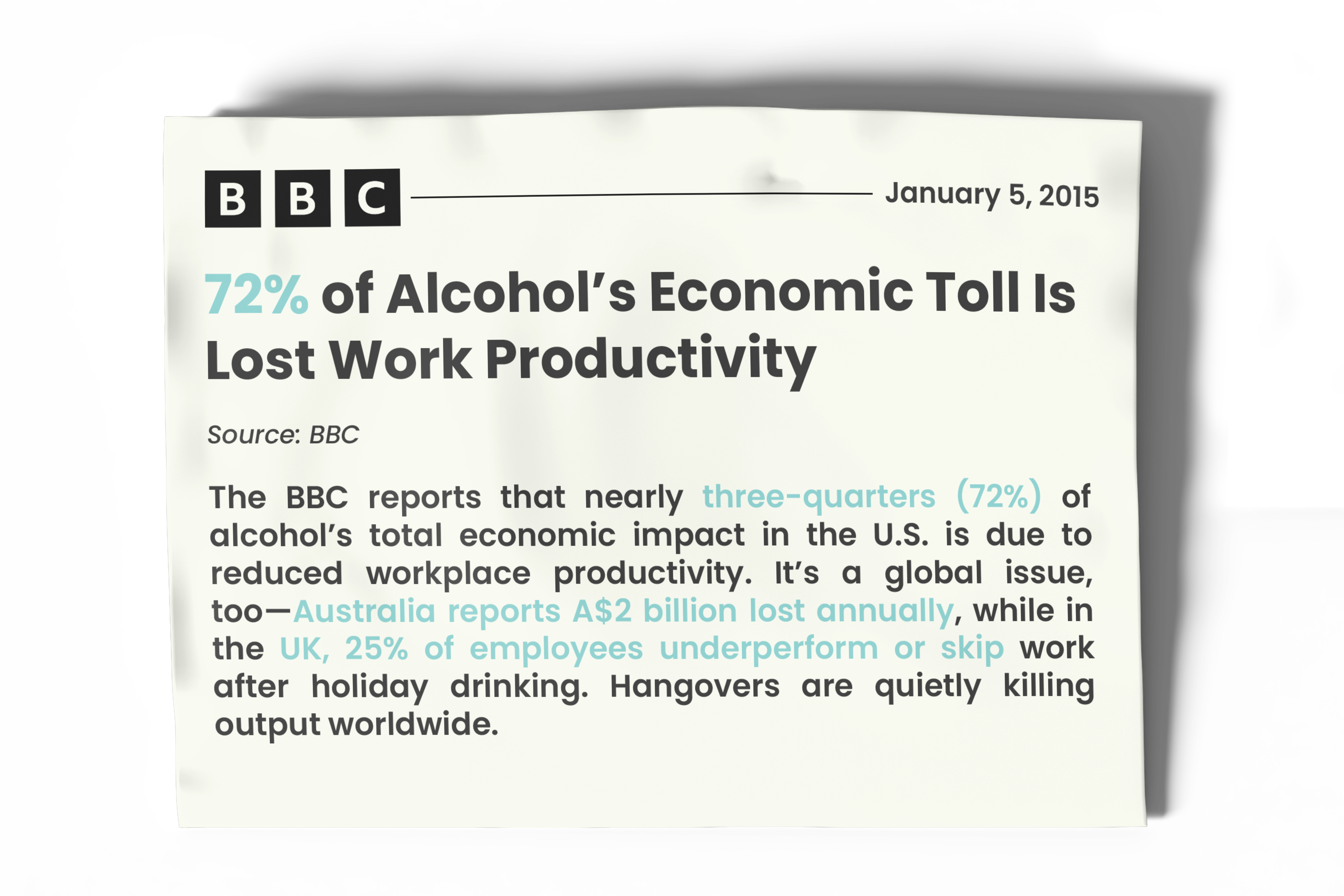 News article about lost productivity